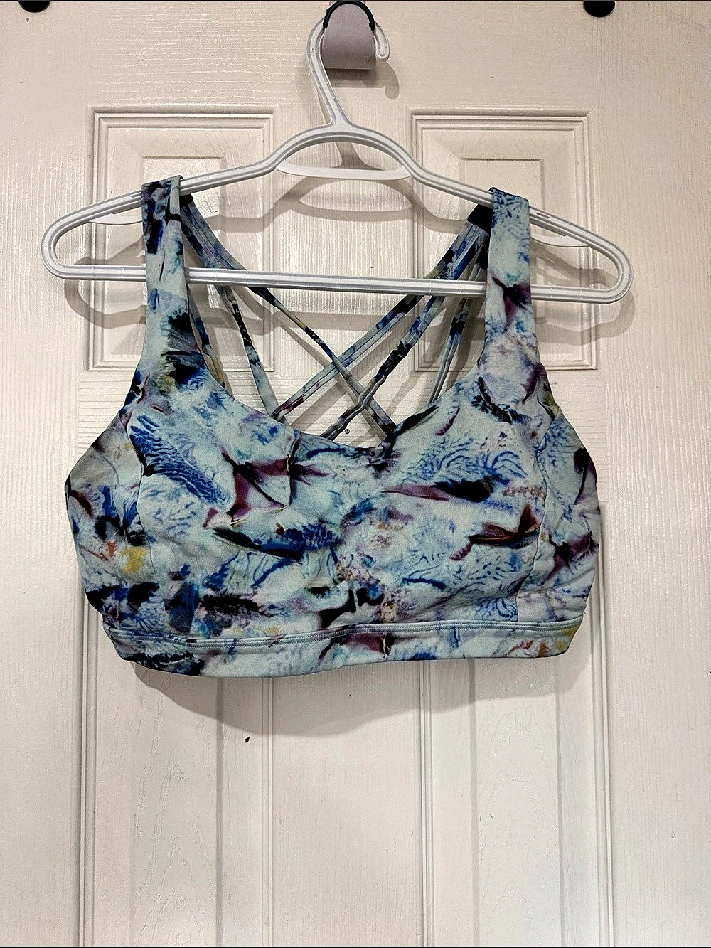 lululemon Free to Be Serene Bra Blue & White Size 12